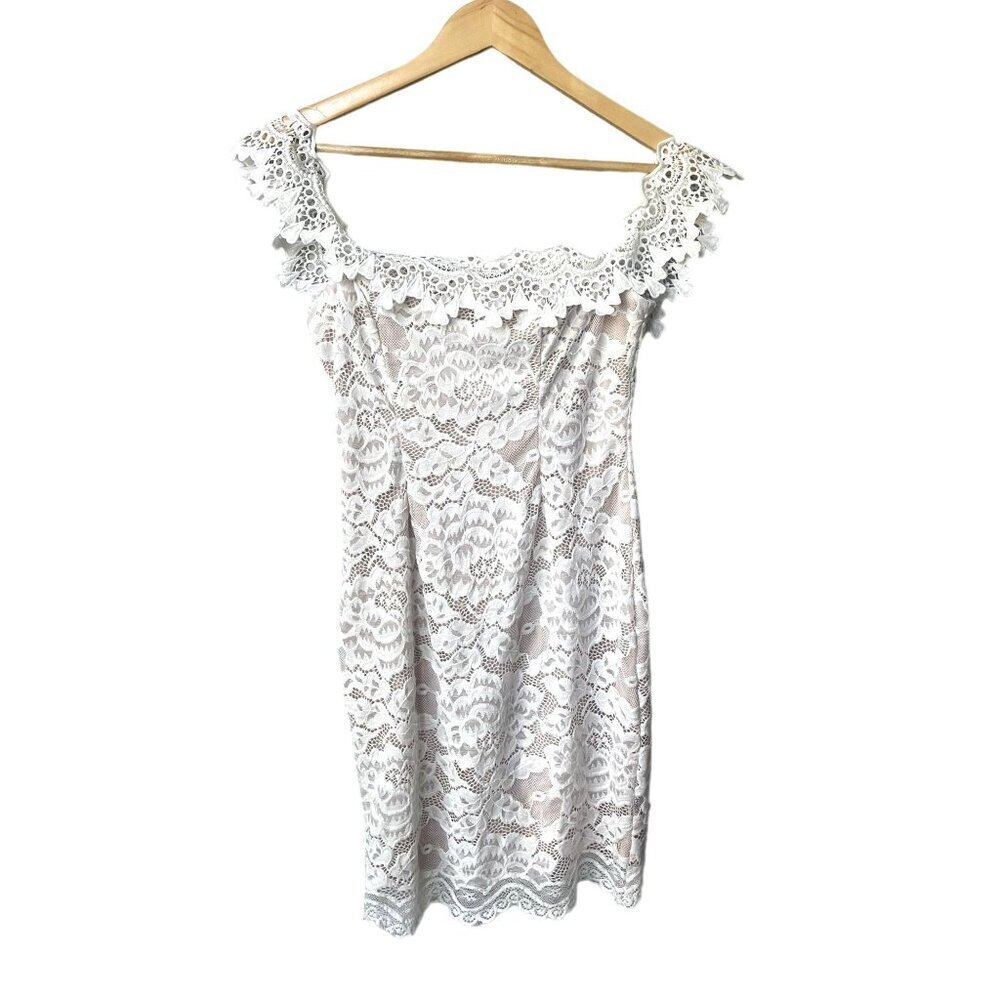 Here Comes The Sun‎ Lace Mini Dress Size M Ivory Coquette Feminine Dainty